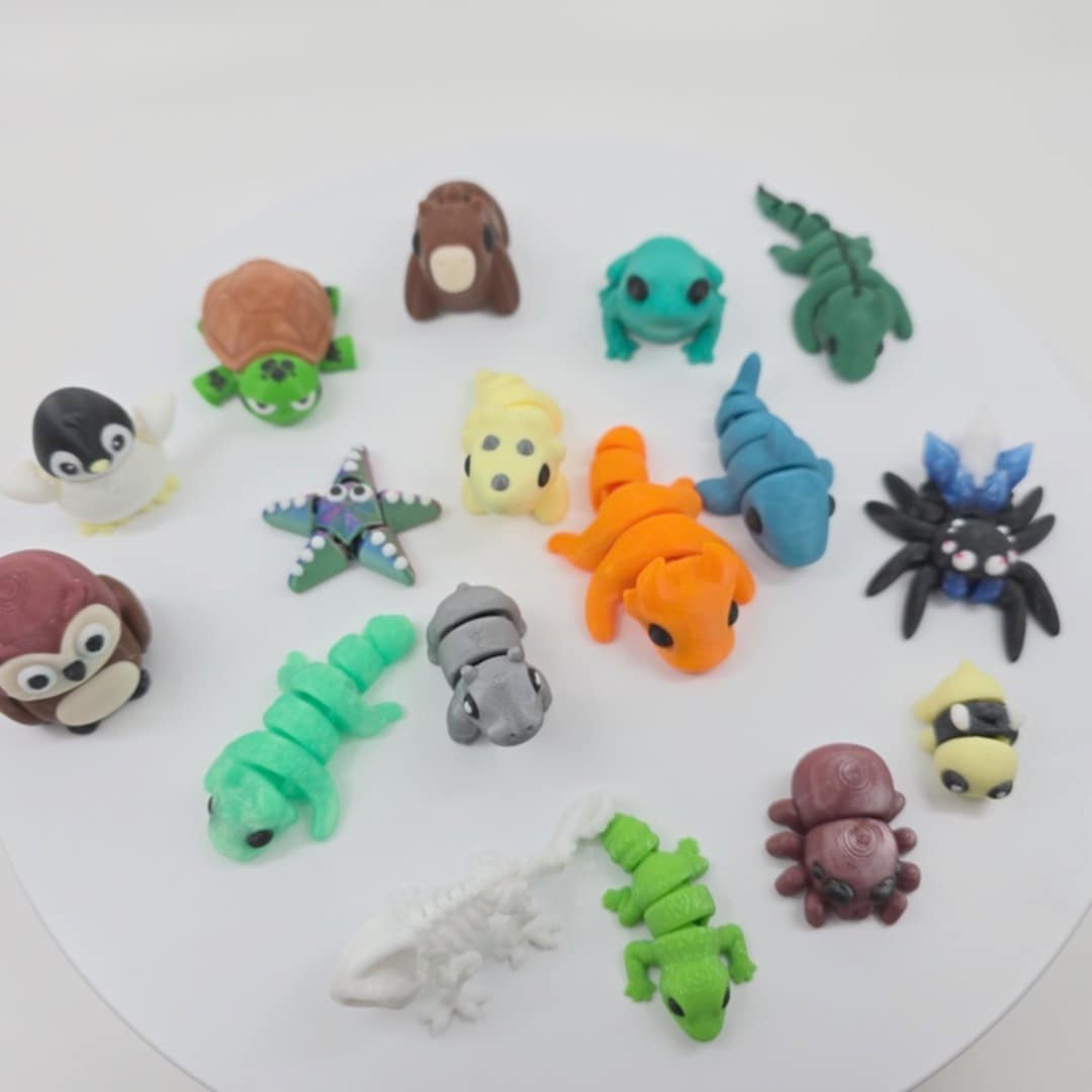 Mini Animal 3D Print Articulated Figurines Toys - Home Decor for Kids and Adults